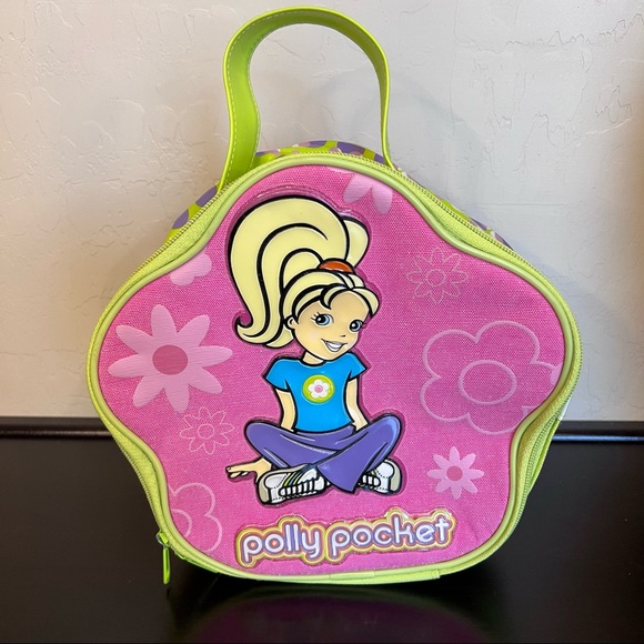 POLLYPOCKET VINTAGE LUNCH BAG PINK/GREEN HAS SMALL FLAWS - Picture 1 of 11